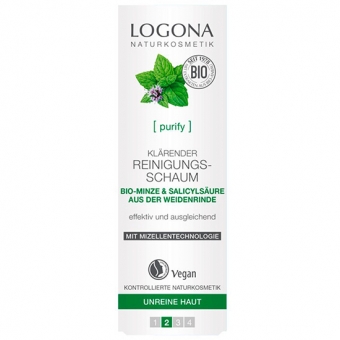 Очищающая пенка для выравнивания кожи лица Logona Clarifying Cleansing Foam 