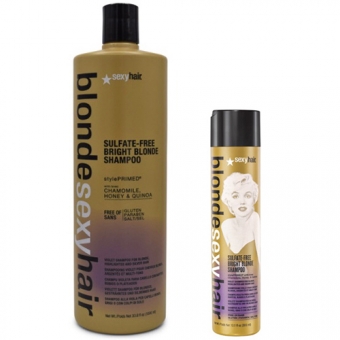 Шампунь корректирующий сияющий блонд Sexy Hair Bright Blonde Shampoo