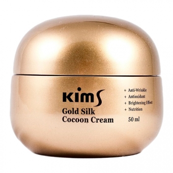 Крем антивозрастной для лица с протеинами кокона шелкопряда Kims Gold Silk Cocoon Cream