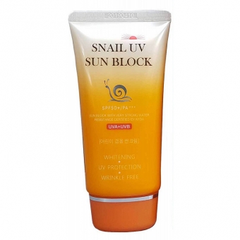Солнцезащитный крем с улиточным муцином Jigott  Snail Uv Sun Block Cream SPF50+/PA+++