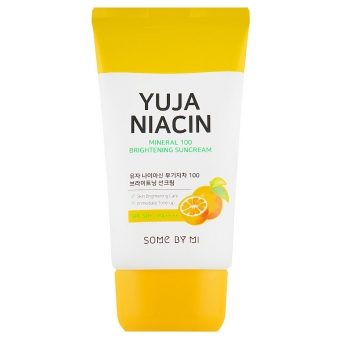 Солнцезащитный крем для лица с экстрактом юдзу Some by Mi Yuja Niacin Mineral 100 Brightening Suncream 