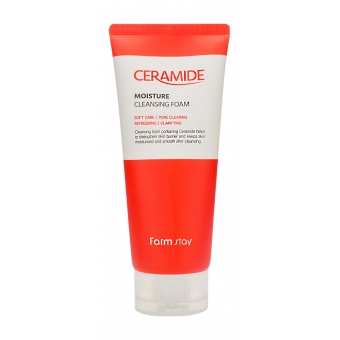 Увлажняющая очищающая пенка с керамидами FarmStay Ceramide Moisture Cleansing Foam