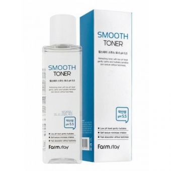 Разглаживающий успокаивающий тонер FarmStay Smooth Toner pH 5.5