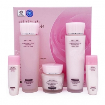 Набор для увлажнения 3W Clinic Flower Effect Extra Moisturizing 3 Kit Set