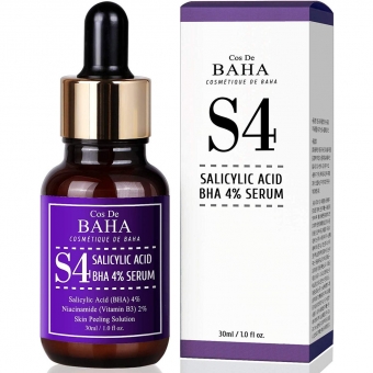 Противовоспалительная сыворотка для проблемной кожи Cos De Baha S4 Salicylic Acid BHA 4% Serum