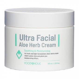 Антивозрастной функциональный крем для лица с экстрактом алоэ FoodaHolic Facial Aloe Herb Cream