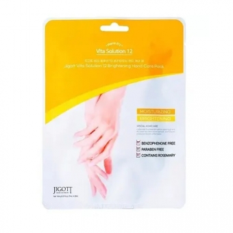 Увлажняющая маска для рук осветляющая с витамином в12 Jigott Vita Solution 12 Brightening Hand Care Pack