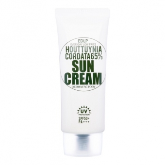 Солнцезащитный крем с экстрактом цветка хауттюйнии Derma Factory Houttuynia Cordata 65% Sun Cream SPF 50
