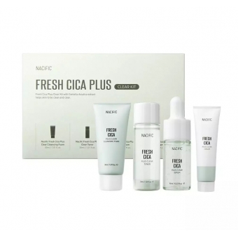 Успокаивающий набор с центеллой азиатской Nacific Fresh Cica Plus Clear Kit 