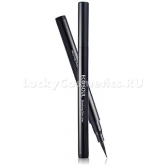 Подводка для глаз с кистью The Saem Eco Soul Brush Liner