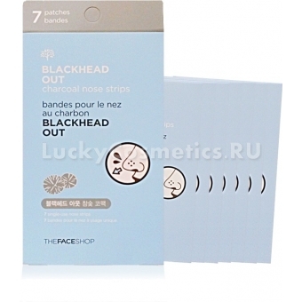 Пластыри от черных точек The Face Shop Blackhead Out Charcoal Nose Strip