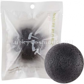 Очищающий спонж Nature Republic Beauty Tool Natural 100% Jelly Cleansing Puff Charcoal