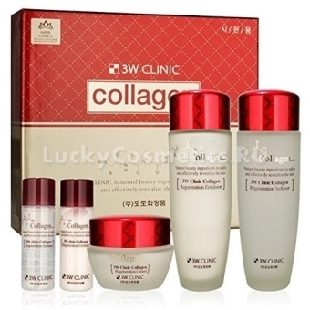 Набор по уходу за лицом с коллагеном 3W Clinic Collagen Skin Care 3 Items Set