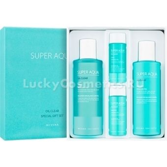 Набор для ухода за жирной кожей Missha Super Aqua Oil Clear Special Gift Set