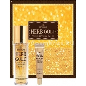Набор уходовый антивозрастной Deoproce Estheroce Herb Gold Whitening And Wrikle Care Essence And Eye Cream Special Set