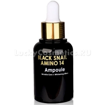 Сыворотка с муцином и аминокислотами Eyenlip Black Snail Amino 14 Ampoule