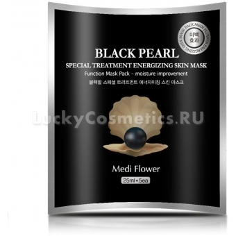 Тканевая маска с пудрой чёрного жемчуга Medi Flower Special Treatment Energizing Skin Mask Black Pearl