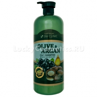 Шампунь 2-в-1 3W Clinic Olive and Argan 2 in 1 Shampoo