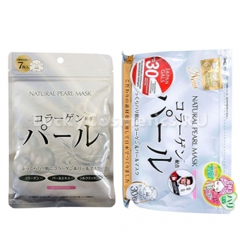 Натуральная маска для лица с экстрактом жемчуга Japan Gals Natural Pearl Mask