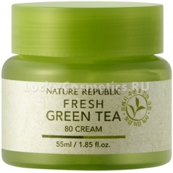 Крем для лица с экстрактом зеленого чая Nature Republic Fresh Green Tea 80 Cream