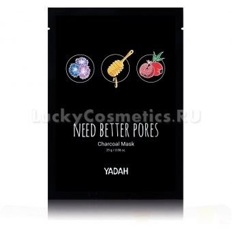 Очищающая тканевая маска с углём и прополисом Yadah Need Better Pores Charcoal Mask