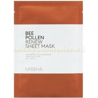 Тканевая маска для лица с пчелиной пыльцой Missha Bee Pollen Renew Sheet Mask