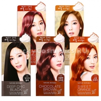 Мусс-краска для волос Nature Republic Hair and Nature Coloring Bubble