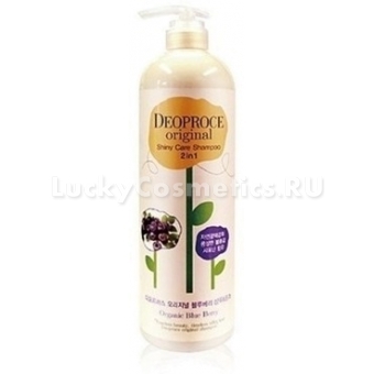 Шампунь+бальзам с черникой Deoproce Original Shiny Care 2 In 1 Shampoo Blueberry