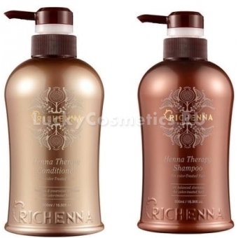 Набор для окрашенных волос из 2 - х предметов (кондиционер + шампунь) Richenna Henna Therapy  Shampoo&Treatment