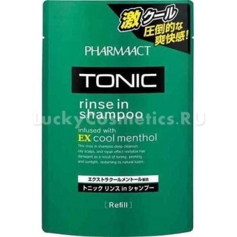Тонизирующий шампунь 2 в 1 для мужчин Kumano Cosmetics Pharmaact Tonic Rinse in Shampoo EX Cool Menthol