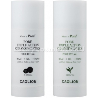 Очищающий стик для лица 3-в-1 Caolion Pore Triple Action Cleansing Stick