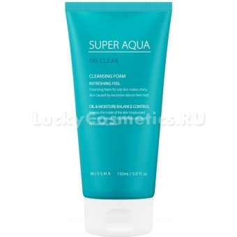 Очищающая пенка для жирной кожи Missha Super Aqua Oil Clear Cleansing Foam