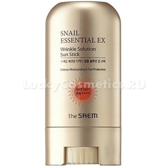 Солнцезащитный стик с муцином The Saem Snail Essential EX Wrinkle Solution Sun Stick SPF50+ PA+++