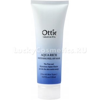 Увлажняющая и осветляющая маска-пленка Ottie Aqua Rich Whitening Peel Off Mask Pack