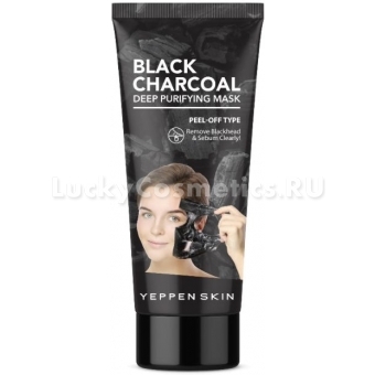 Очищающая маска-пленка с экстрактом древесного угля Yeppen Skin Black Charcoal Deep Purifying Mask Peel-off Type