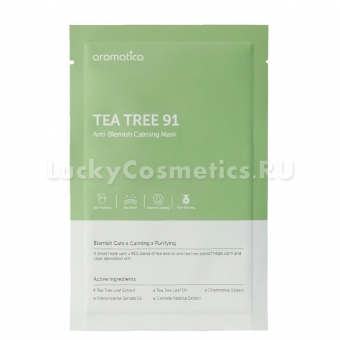 Успокаивающая тканевая маска Aromatica Tea Tree 91 Anti-Blemish Calming Mask