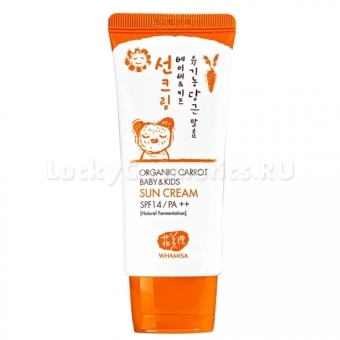 Детский солнцезащитный крем с экстрактом моркови Whamisa Organic Carrot Baby and Kids Sun Cream Natural Fermentation SPF 14 PA++