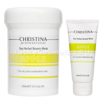 Маска для жирной и комбинированной кожи с яблоком Christina Sea Herbal Beauty Mask Apple For Oily And Combination Skin