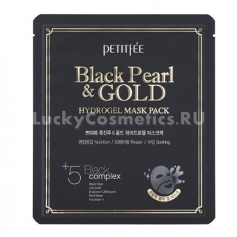 Гидрогелевая маска с черным жемчугом и золотом Petitfee Black Pearl And Gold Mask Pack