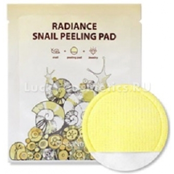 Пилинг-диски с муцином, АНА-кислотами и жемчужной пудрой SeaNtree Radiance Snail Peeling Pad