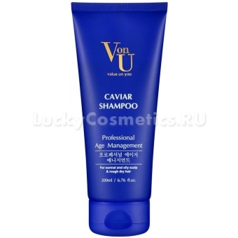 Питательный шампунь с чёрной икрой Von U Caviar Shampoo