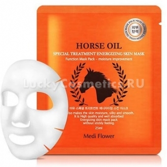 Тканевая маска с лошадиным жиром Medi Flower Special Treatment Energizing Mask Pack Horse Oil