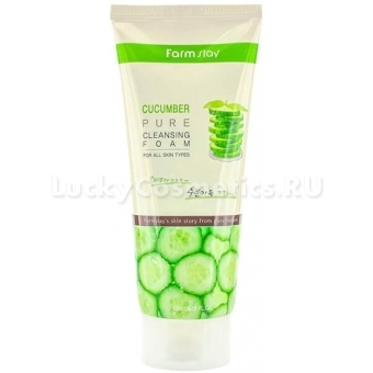 Увлажняющая пенка для умывания с экстрактом огурца FarmStay Cucumber Pure Cleansing Foam