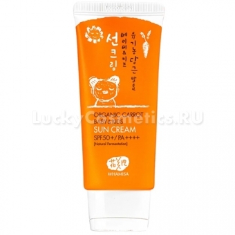 Детский солнцезащитный крем с экстрактом моркови Whamisa Organic Carrot Baby and Kids Sun Cream Natural Fermentation SPF 50+ PA++++