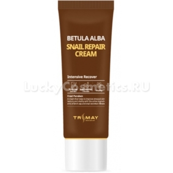 Заживляющий крем с берёзовым соком и муцином улитки Trimay Snail Repair Betula Alba Cream