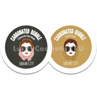 Пузырьковая очищающая маска с глиной и углём Baviphat Urban Dollkiss City Carbonated Bubble Mask