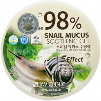 Универсальный гель с улиточным муцином 3W Clinic Snail Mucus Soothing Gel