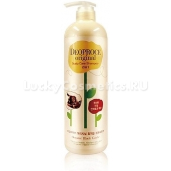 Шампунь 2 в 1 с черным чесноком Deoproce Original Care Shampoo 2 In 1 Black Garlic