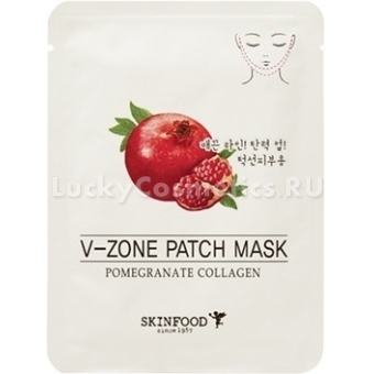 Подтягивающая маска для подбородка Skinfood Pomegranate Collagen V-Zone Patch Mask