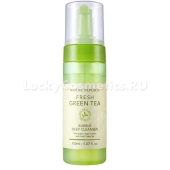 Освежающая пенка для умывания Nature Republic Fresh Green Tea Bubble Deep Cleanser